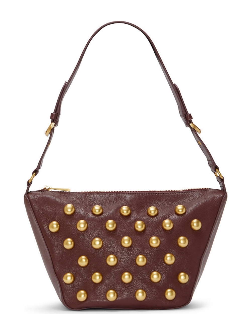Vince Camuto Leather Bag Red Gold Chuncky Shoulder Purse